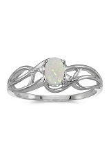 lovely white gold oval opal gemstone birthstone baby ring